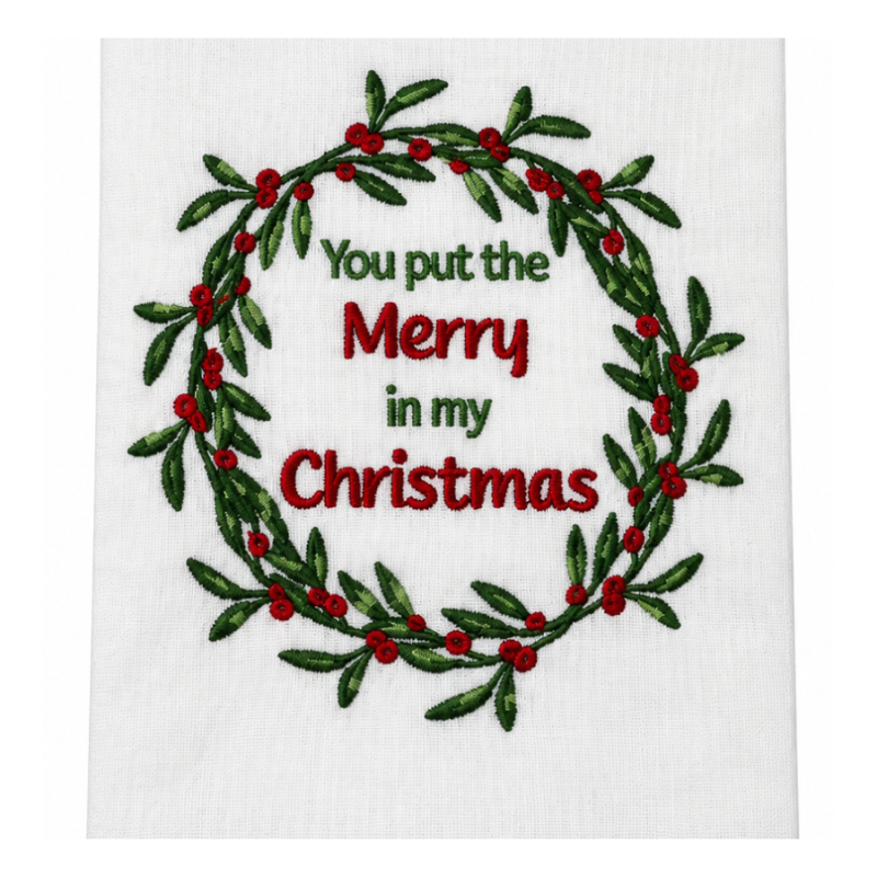 You Put The Merry Stitched Tea Towel