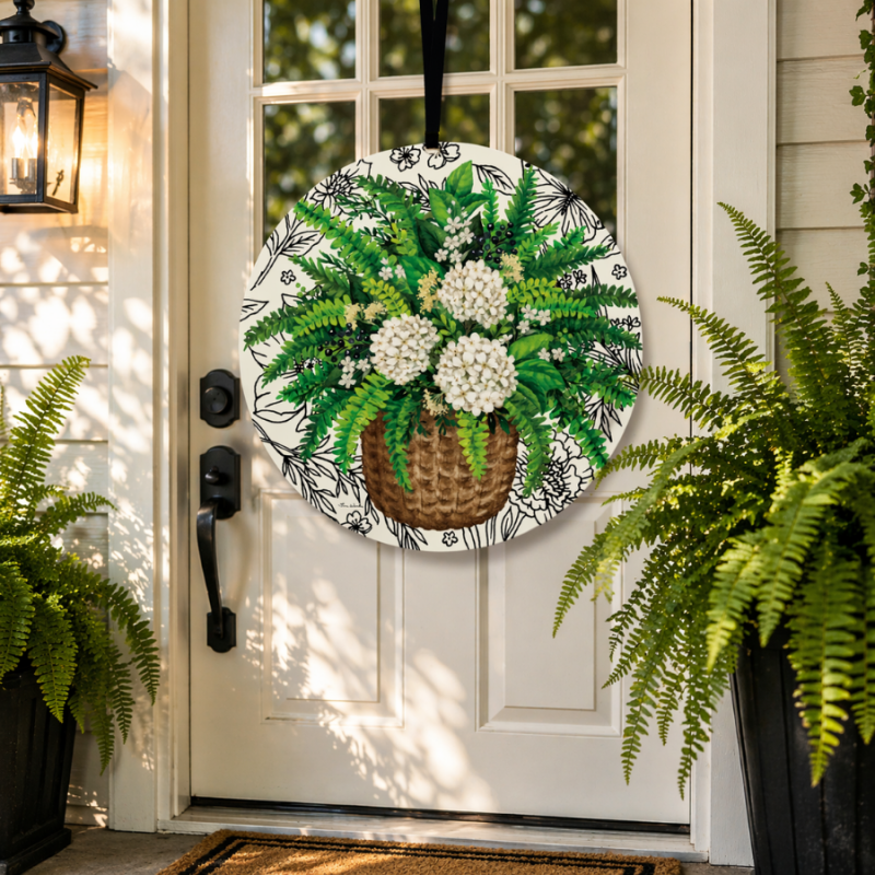 19" Elegant Fern Large Hanging Sign