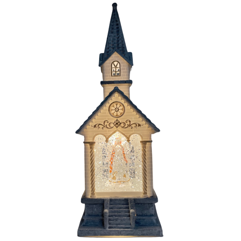 11" Angelic Church Glitter Lantern