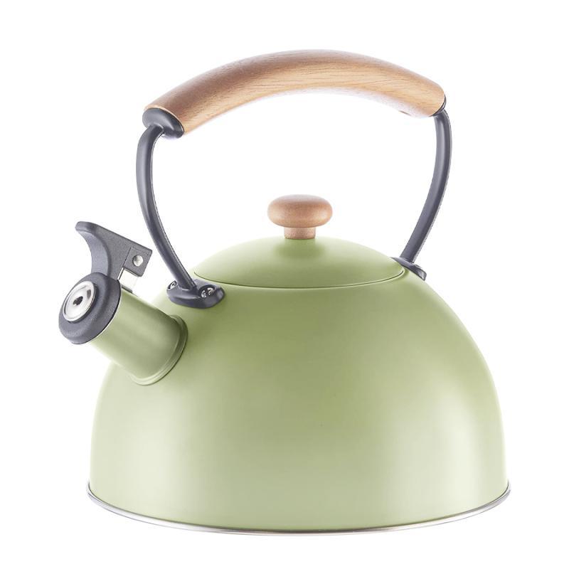 RETTBERG Tea Kettle for Stovetop Whistling Tea Kettles Modern Green  Stainless Steel Teapots, 2.64 Quart (Mint Green)