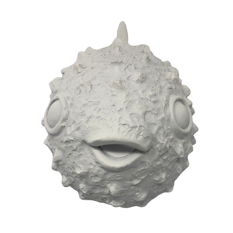 White Blow Fish Figurine