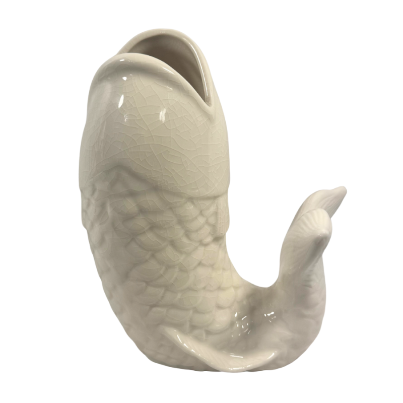 9" Ceramic Fish Vase Sculpture