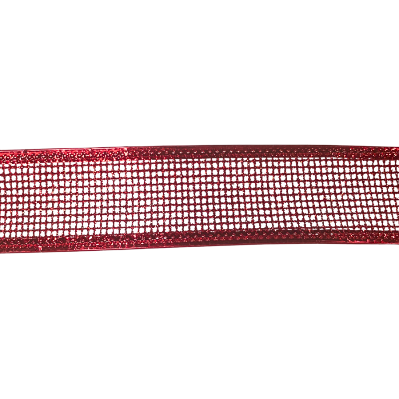 1.5" x 10yd Red Glitter Mesh Ribbon