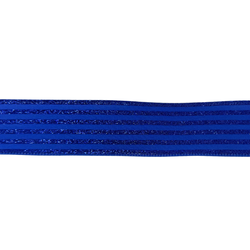 1.5" x10yd Deep Blue w/ Sparkle Stiped Ribbon