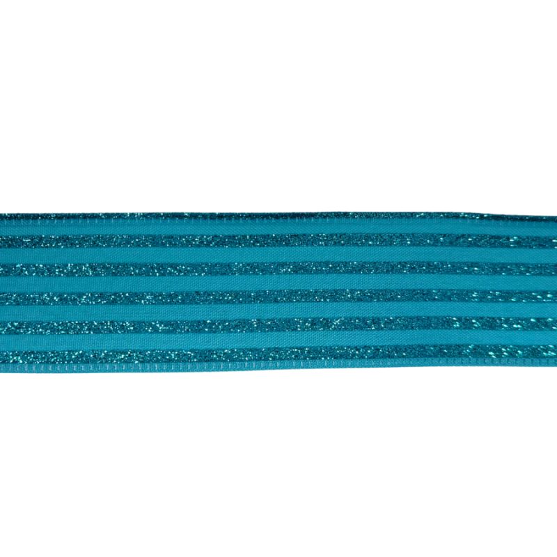 1.5" x 10yd Baby Blue Glitter Pinstripe Ribbon