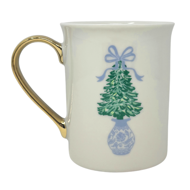 10oz Winter Pines Gold Handle Mug