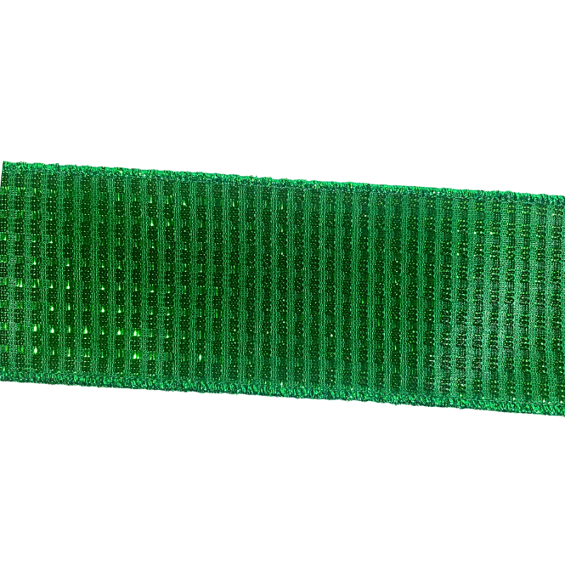 2.5" x 10yd Green Metallic Ribbon