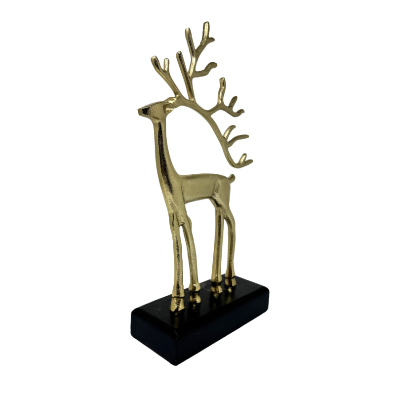16.5" Gold Reindeer Statue
