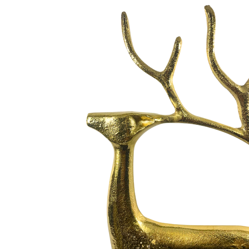 27" Gold Reindeer Statue