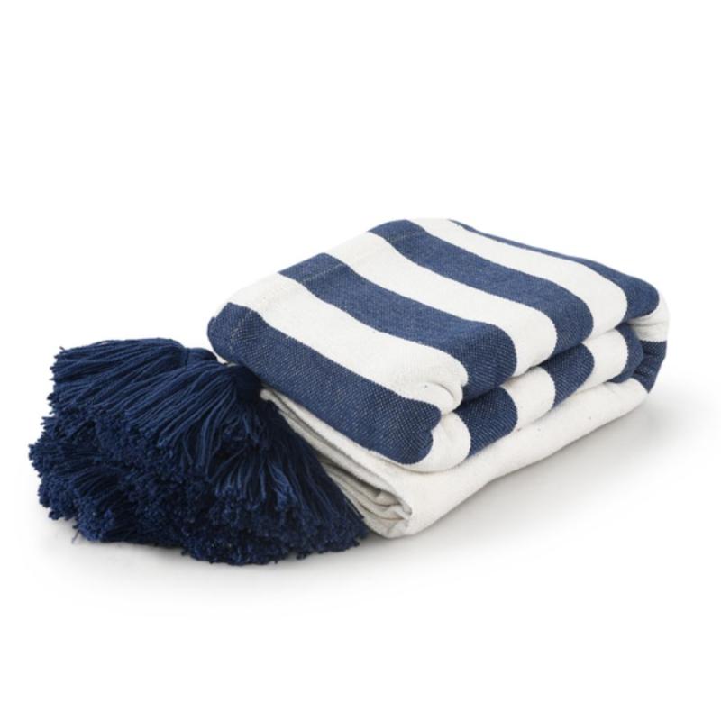 Throw Blanket - True Navy with Tassels