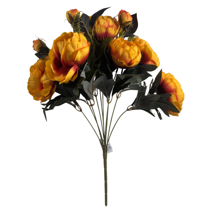 19" Peony Bush-Yellow/Orange