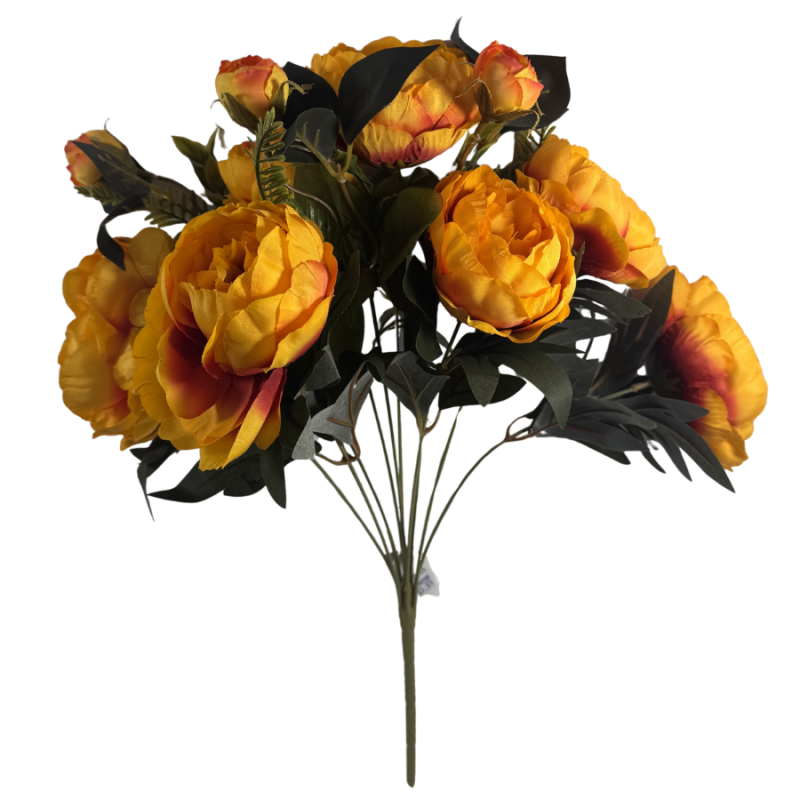 19" Peony Bush-Yellow/Orange
