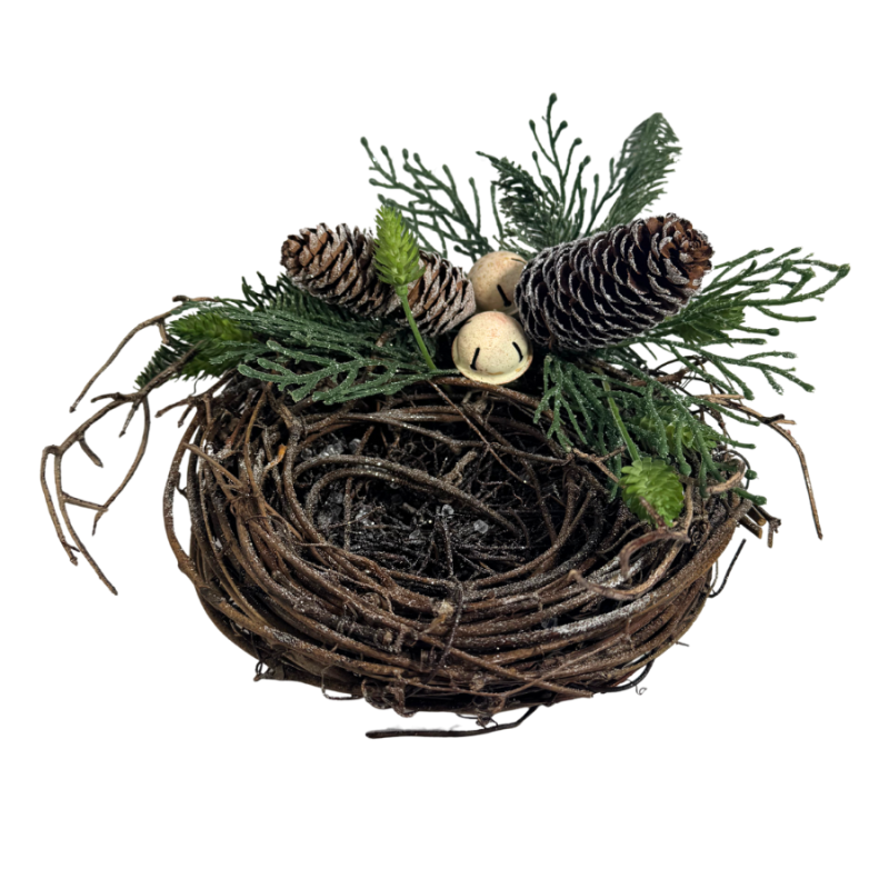 7" Vine Bird Nest with Bells