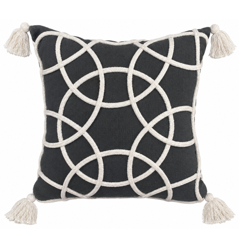 18" Lily Cement Geometric Accent Indoor Pillow