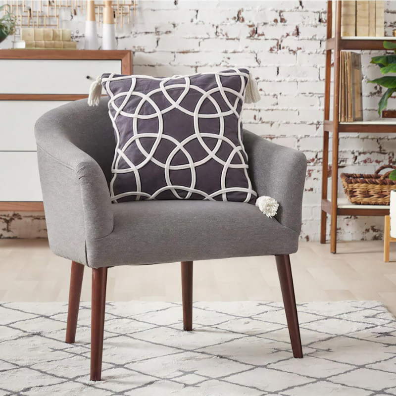 18" Lily Cement Geometric Accent Indoor Pillow
