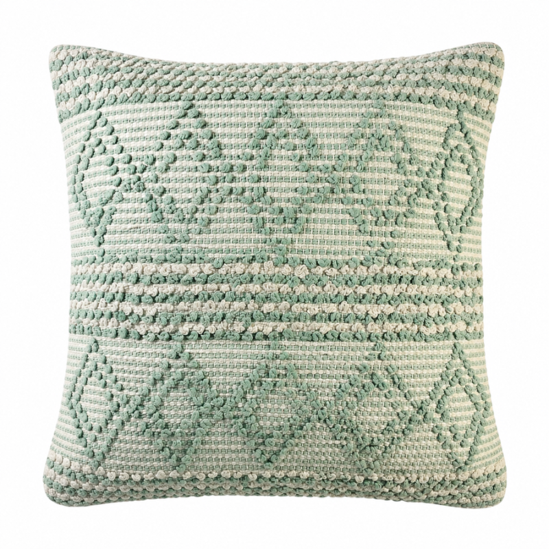 17" Textured Sage Diamond Indoor Pillow