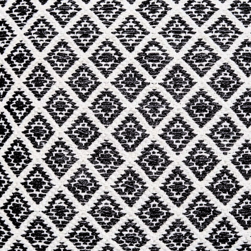 16" Bianca Black Geometric Woven Indoor Pillow