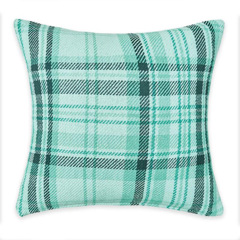 teal plaid pillows