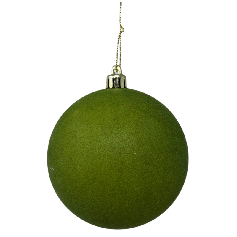 4" Olive Green Suede Ball Ornament