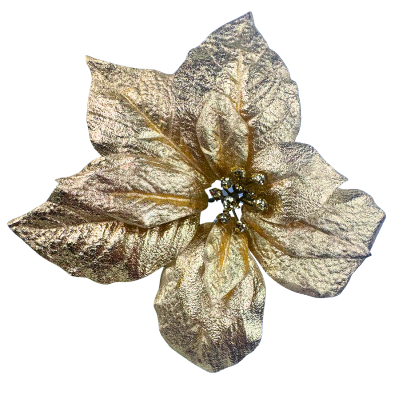 22" Gold Poinsettia Bush