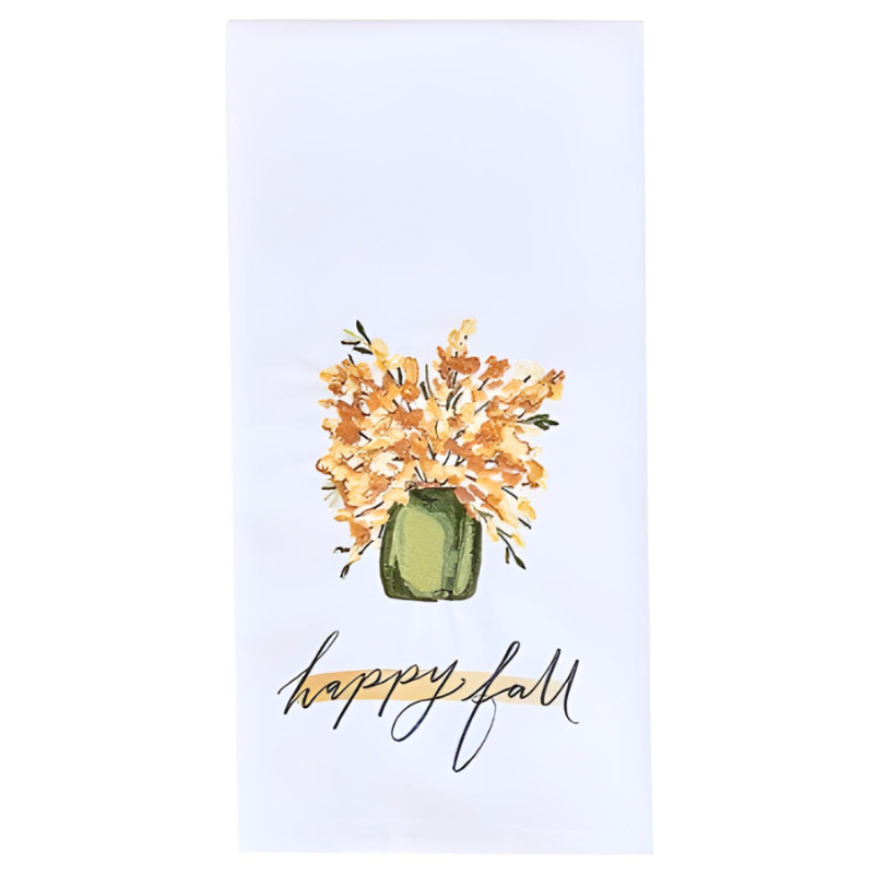 Happy Fall Embellished Dishtowel
