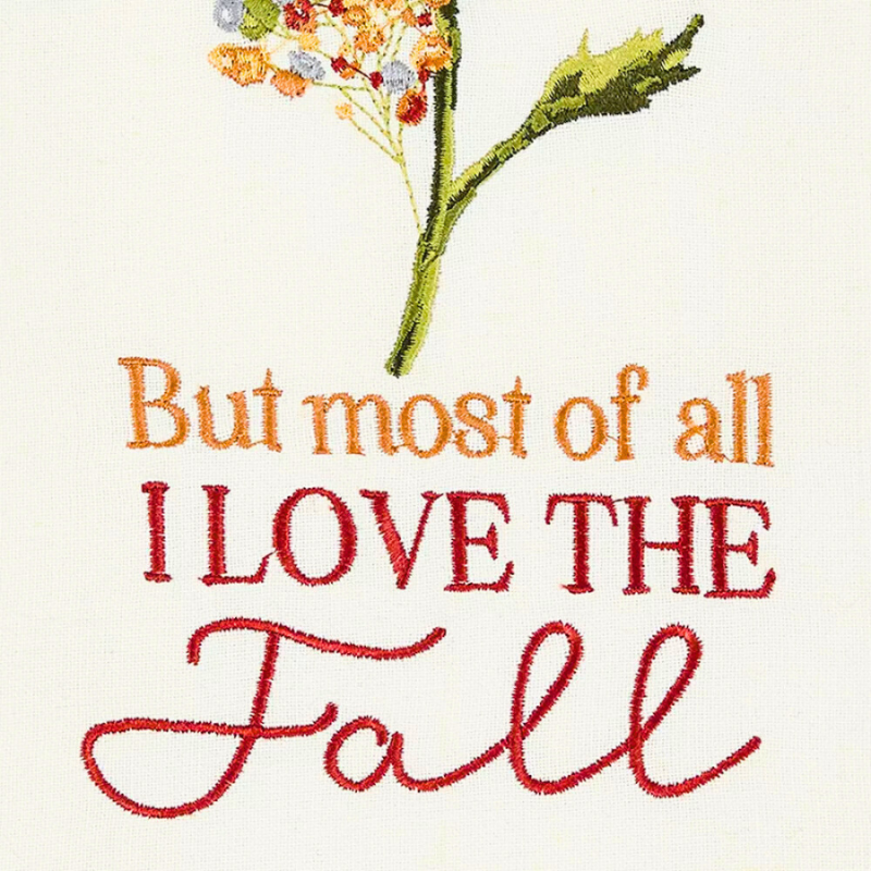 I Love The Fall Embellished Dishtowel