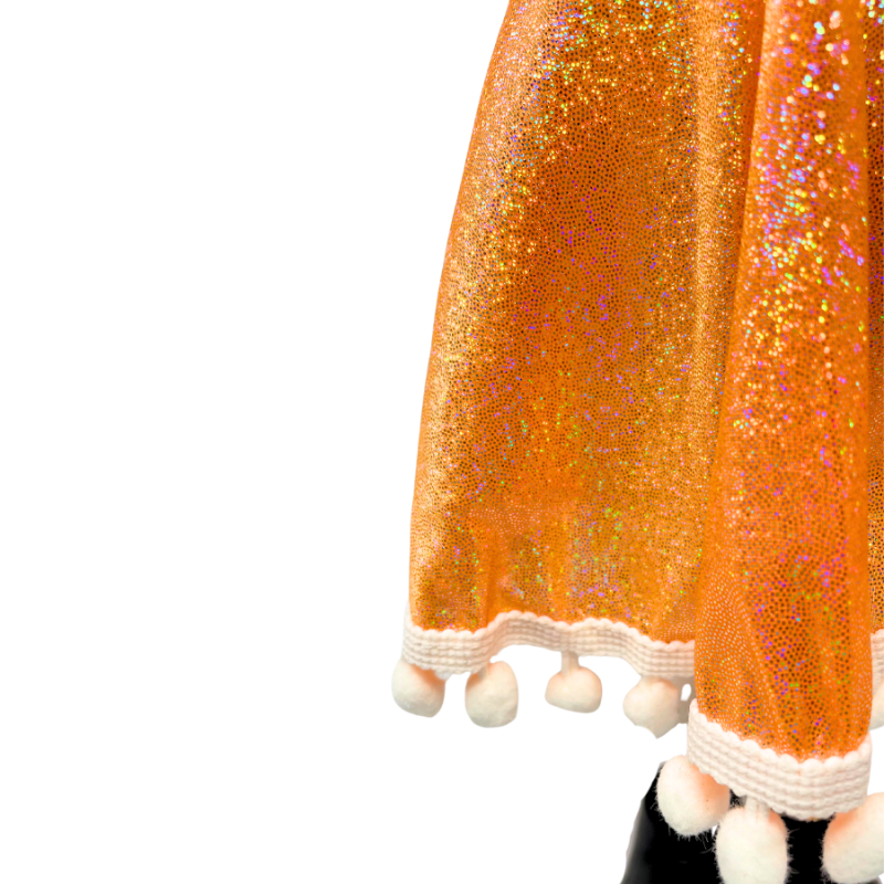 Orange Sequin Ghost w/ Legs & Witch Hat