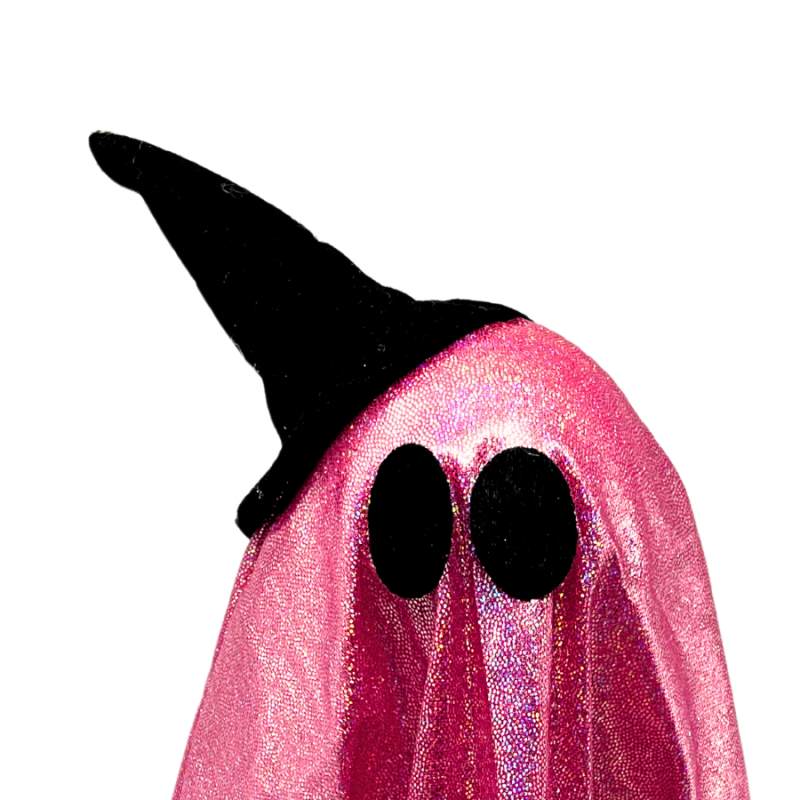 Pink Sequin Ghost w/ Legs & Witch Hat