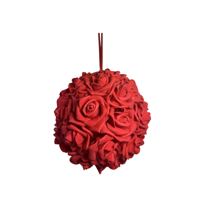 7.5" Rose Ball- Red