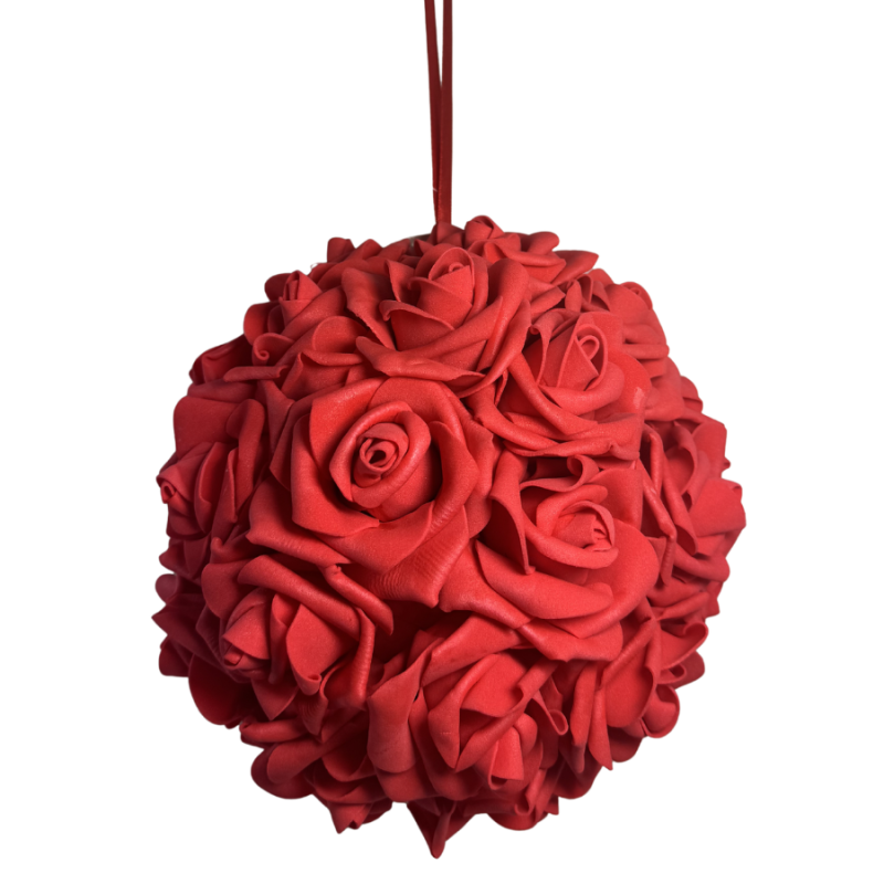 12" Rose Ball- Red