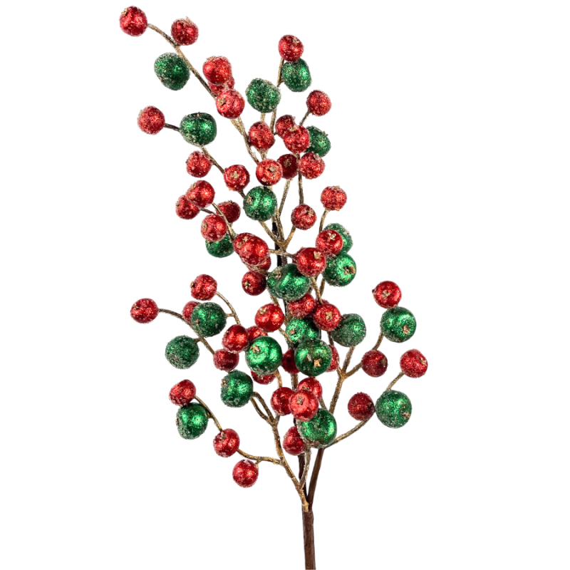 29" Frosted Red & Green Berry Pick