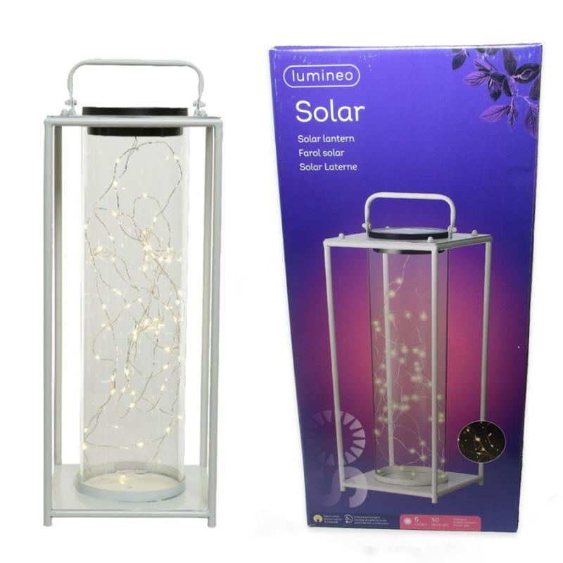 Solar Lantern Iron White - Large