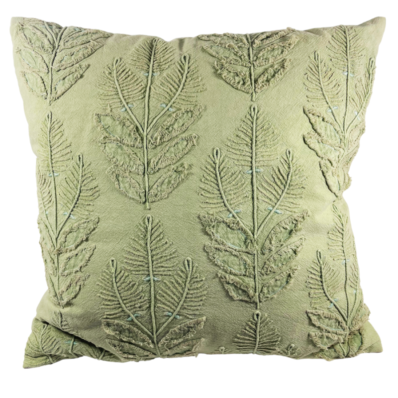 20" Stonewashed Sage Leaves Indoor Pillow