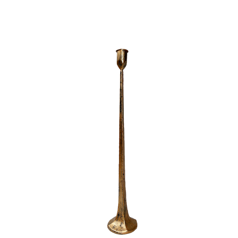 17" Copper Metal Distressed Candle Holder