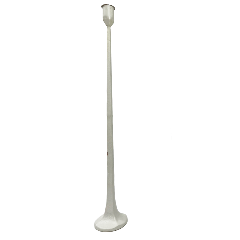 20" White Metal Distressed Candle Holder