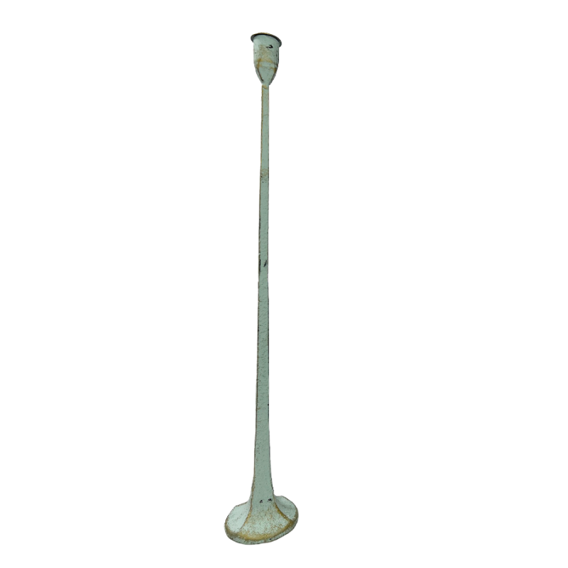 20" Light Blue Metal Distressed Candle Holder