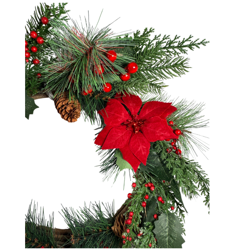 20" Holiday Poinsettia Wreath