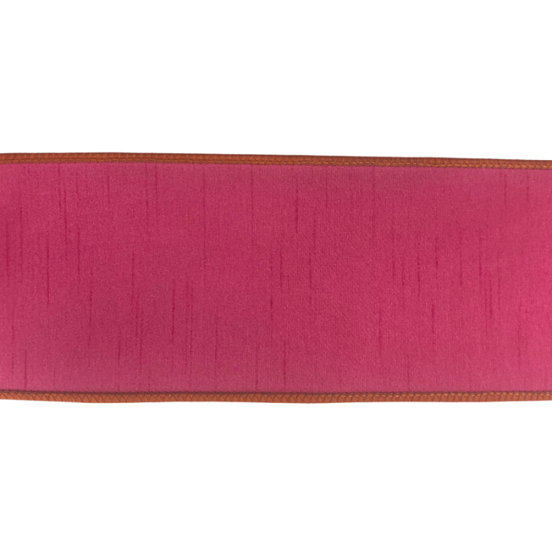 4" x 10yd Double Sided Dupioni Ribbon- Orange/Hot Pink