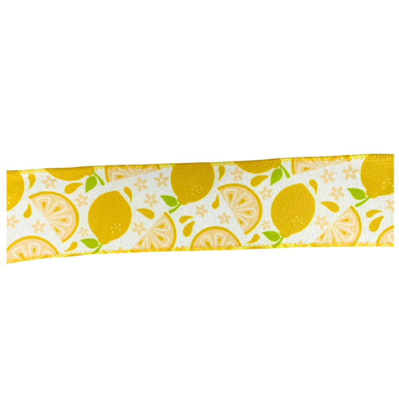 2.5" x 10yd Lemon Slice Wired Ribbon