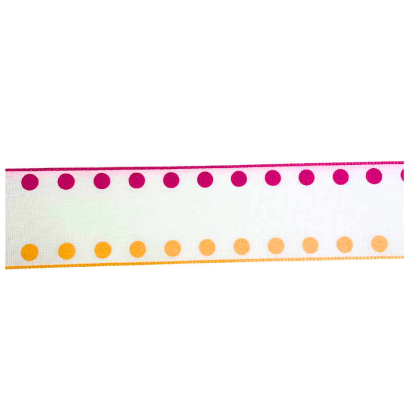 1.5" x 10yd Candy Dot Pink/ Orange Ribbon