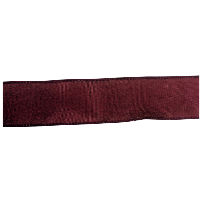 1.5" x 10yd Burgandy Wired Edge Satin Ribbon