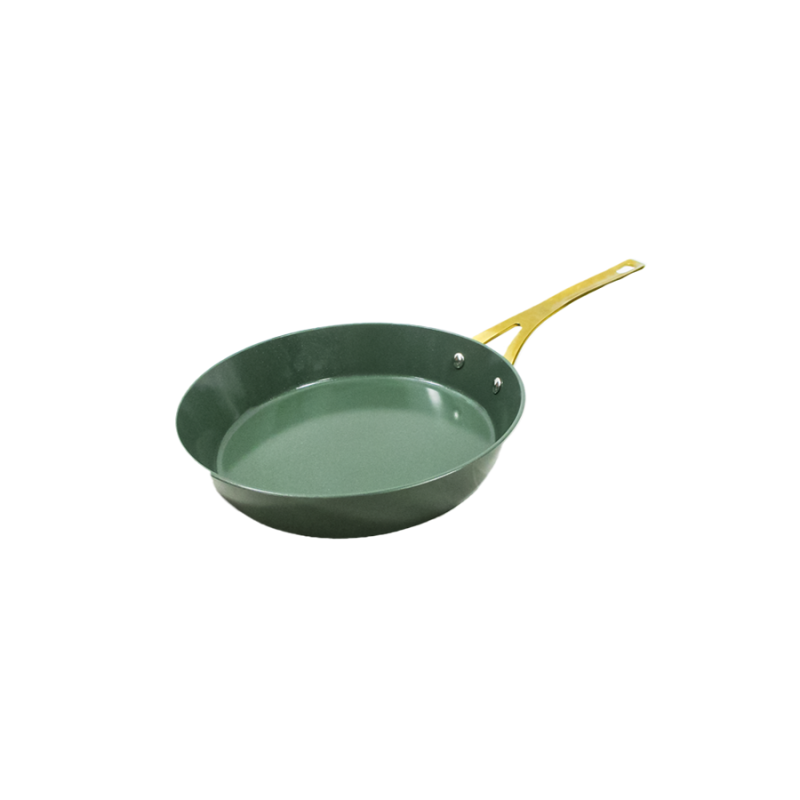 9.5" Ceramic Nonstick Fry Pan Olive Green Cookware Carolina Pottery