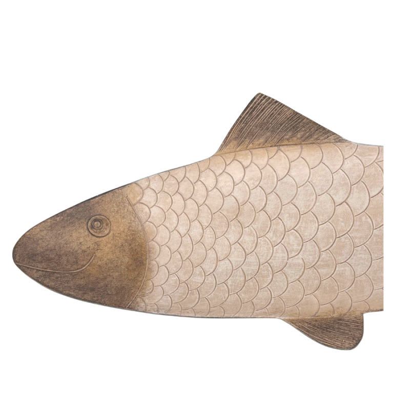 22" Wooden Fish Shallow Tray
