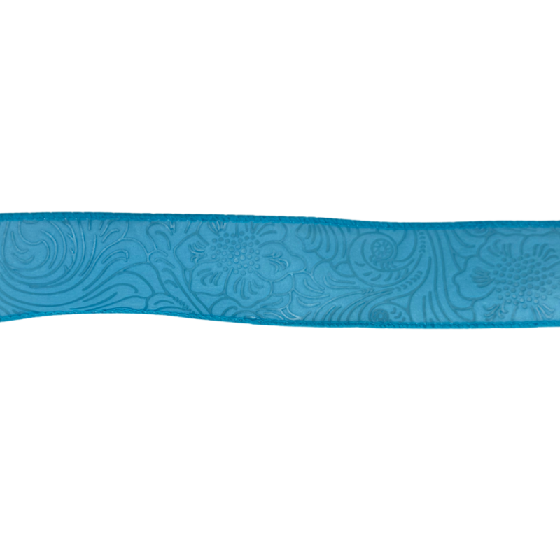 1.5" x 10yd Light Blue Embossed Ribbon