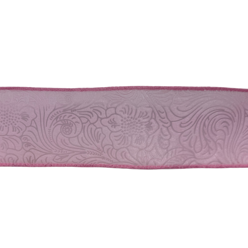2.5" x 10yd Light Pink Embossed Ribbon