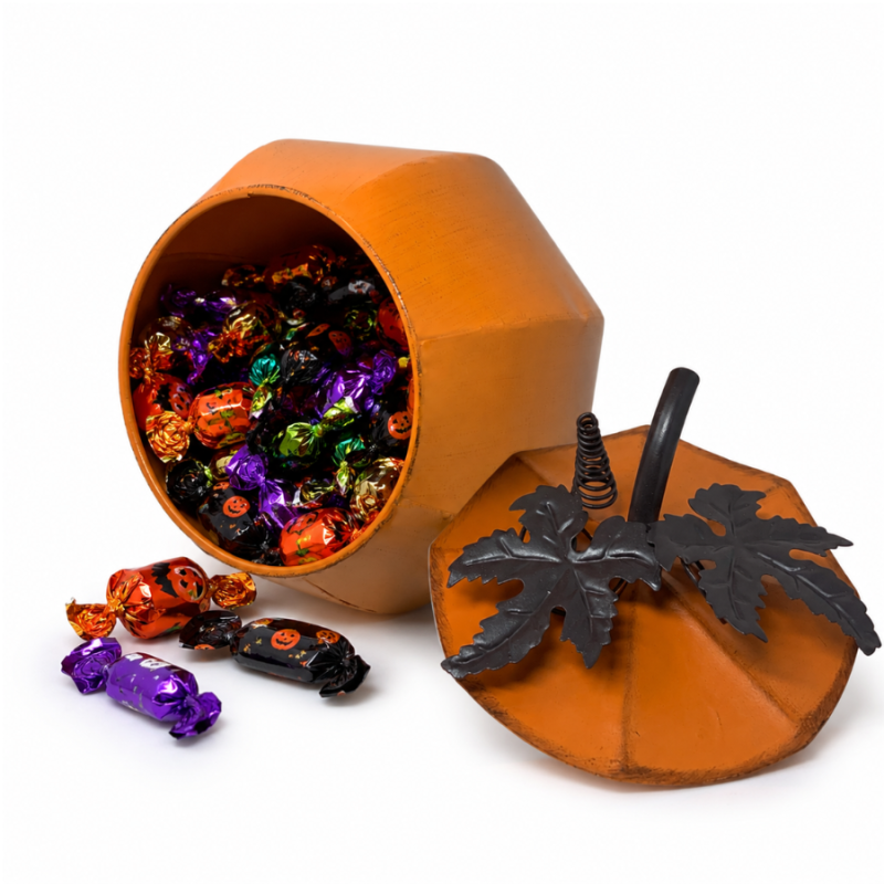 Harvest Metal Pumpkin w/ Lid Set