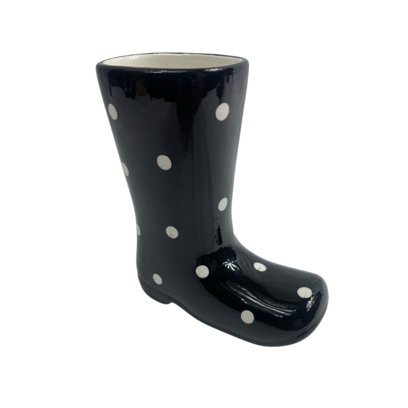 5" Black Planter/Vase Rain Boot