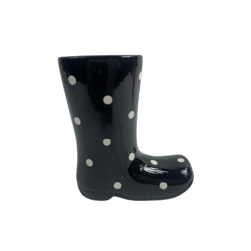 5" Black Planter/Vase Rain Boot