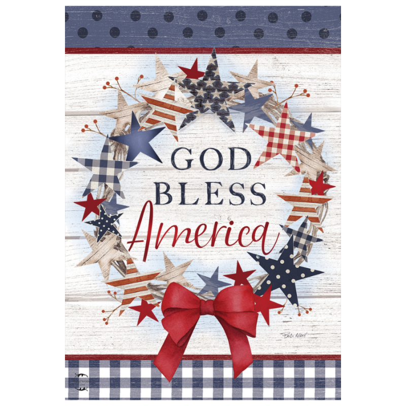 American Wreath Rustic Garden Flag