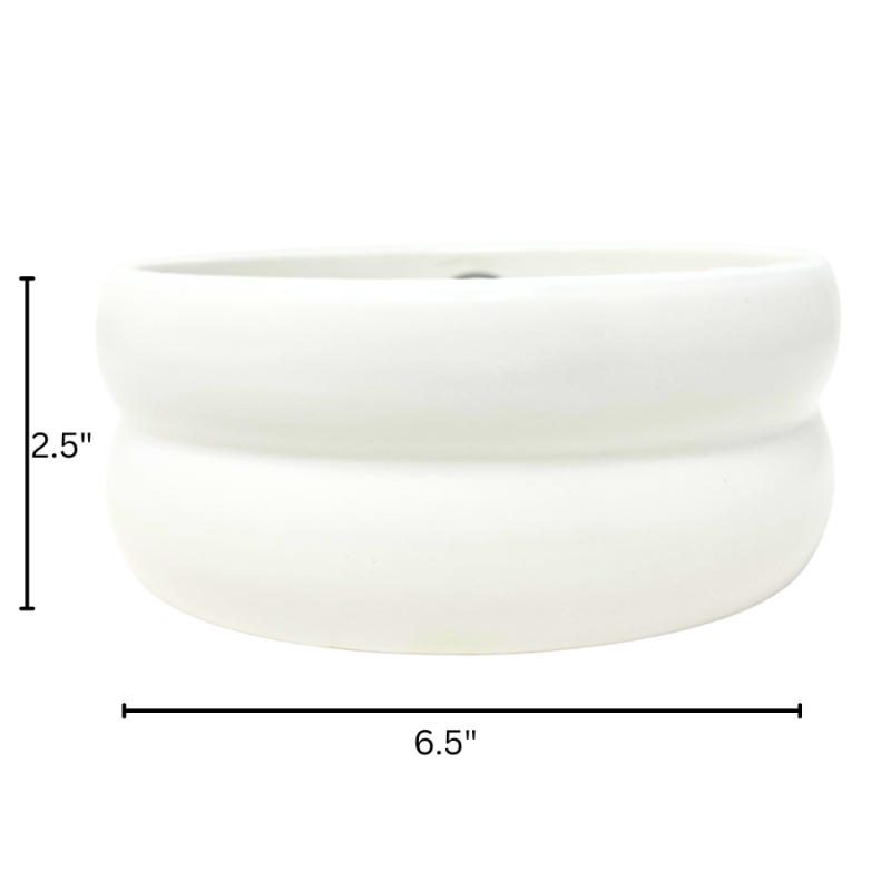 2.5" Bubble Pet Bowl - White